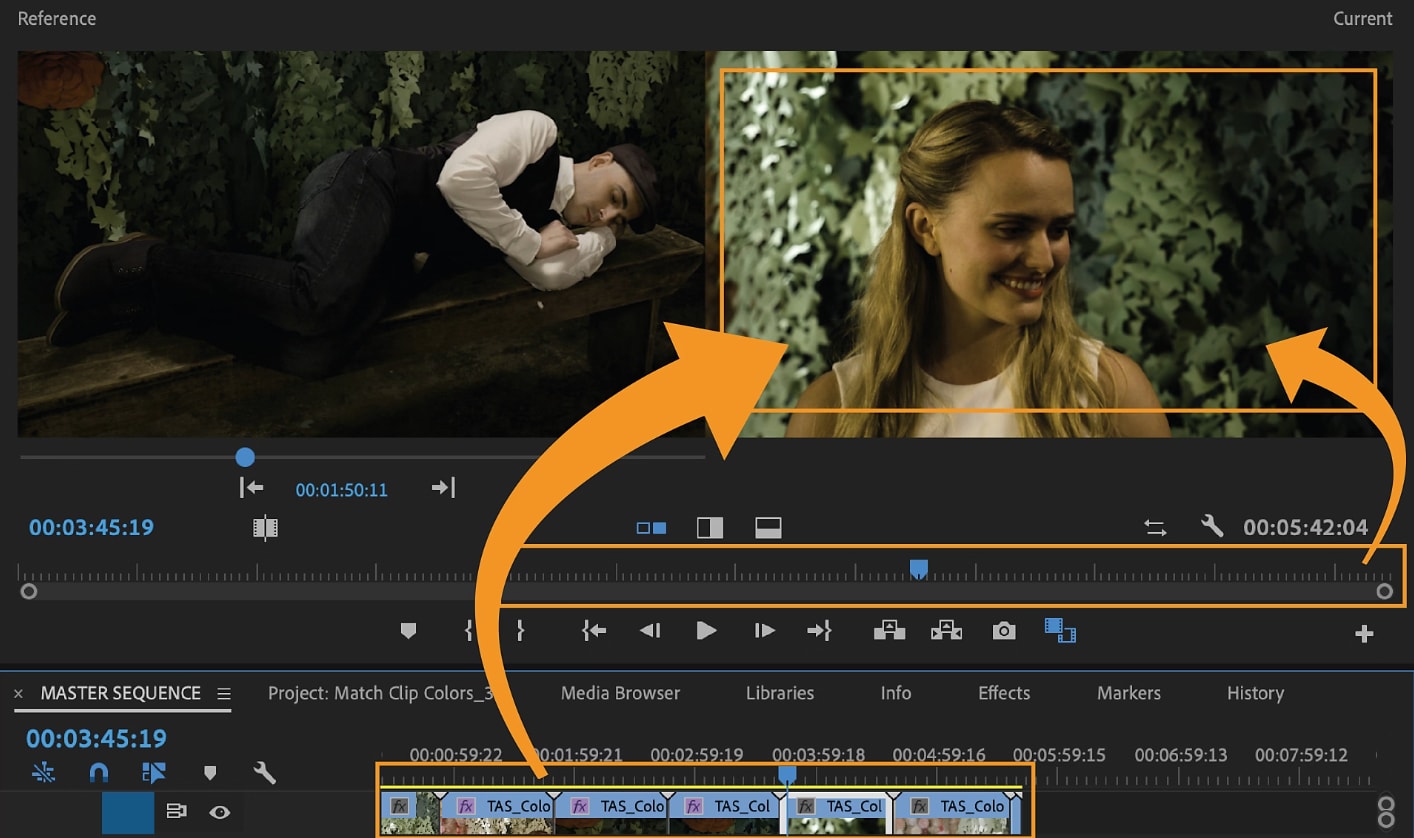 premiere pro matching footage color