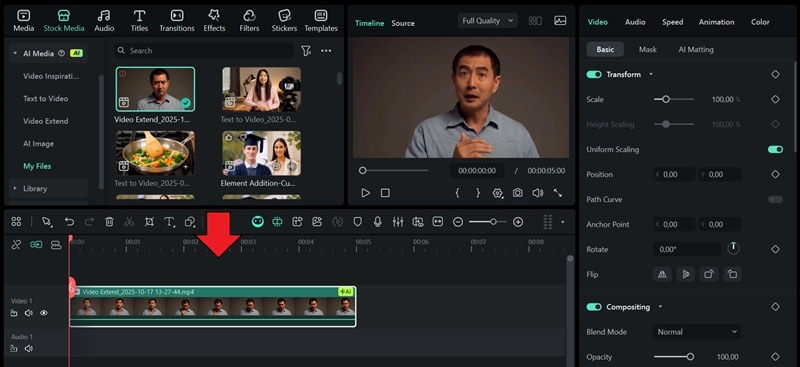 preview and edit extended video filmora