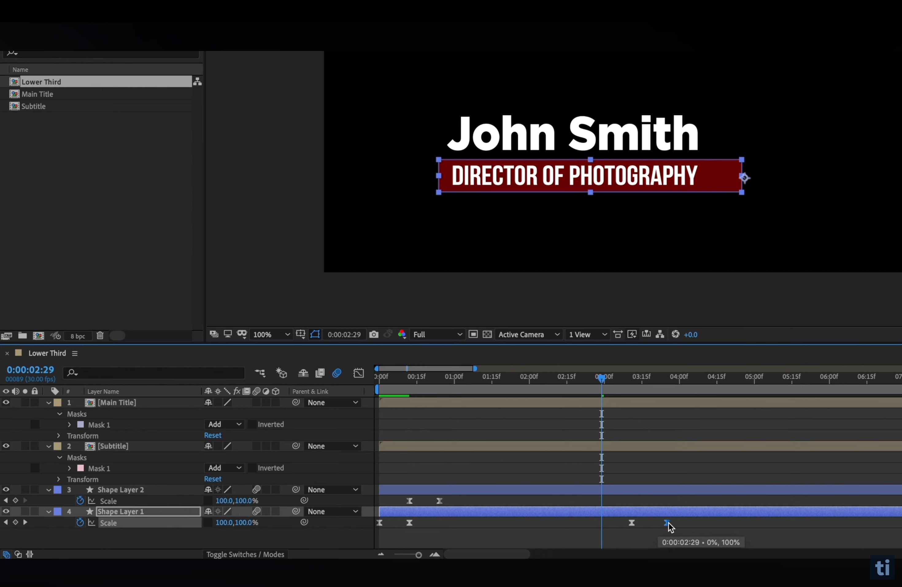 after effects lower thirds