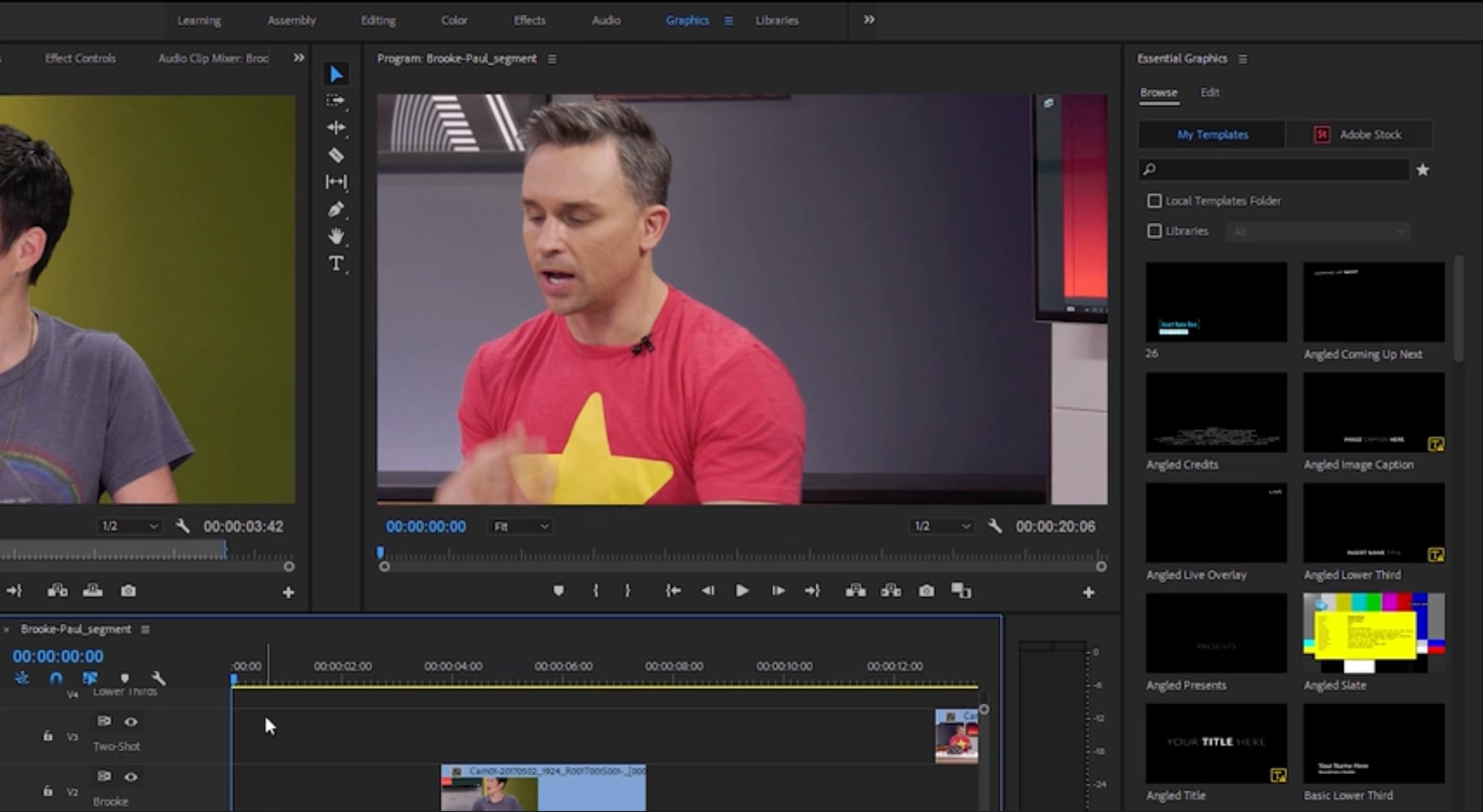 essential graphic lower thirds in premiere