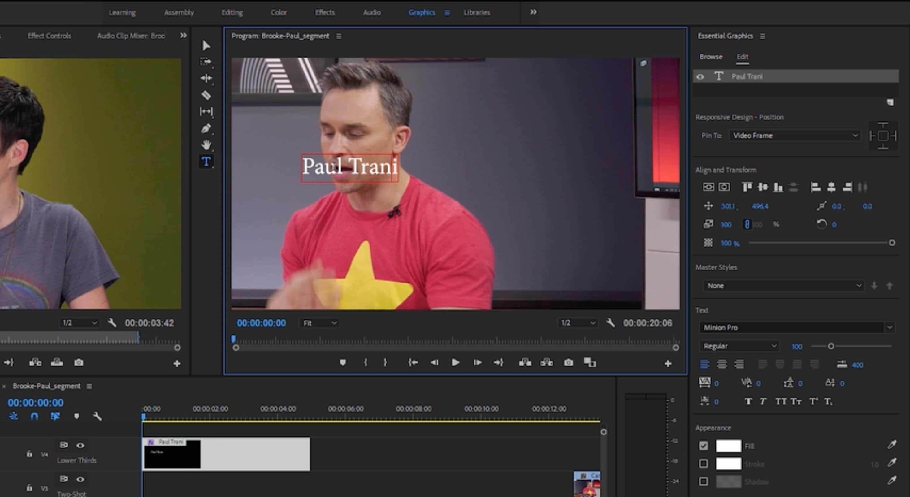 drag lower thirds in premiere