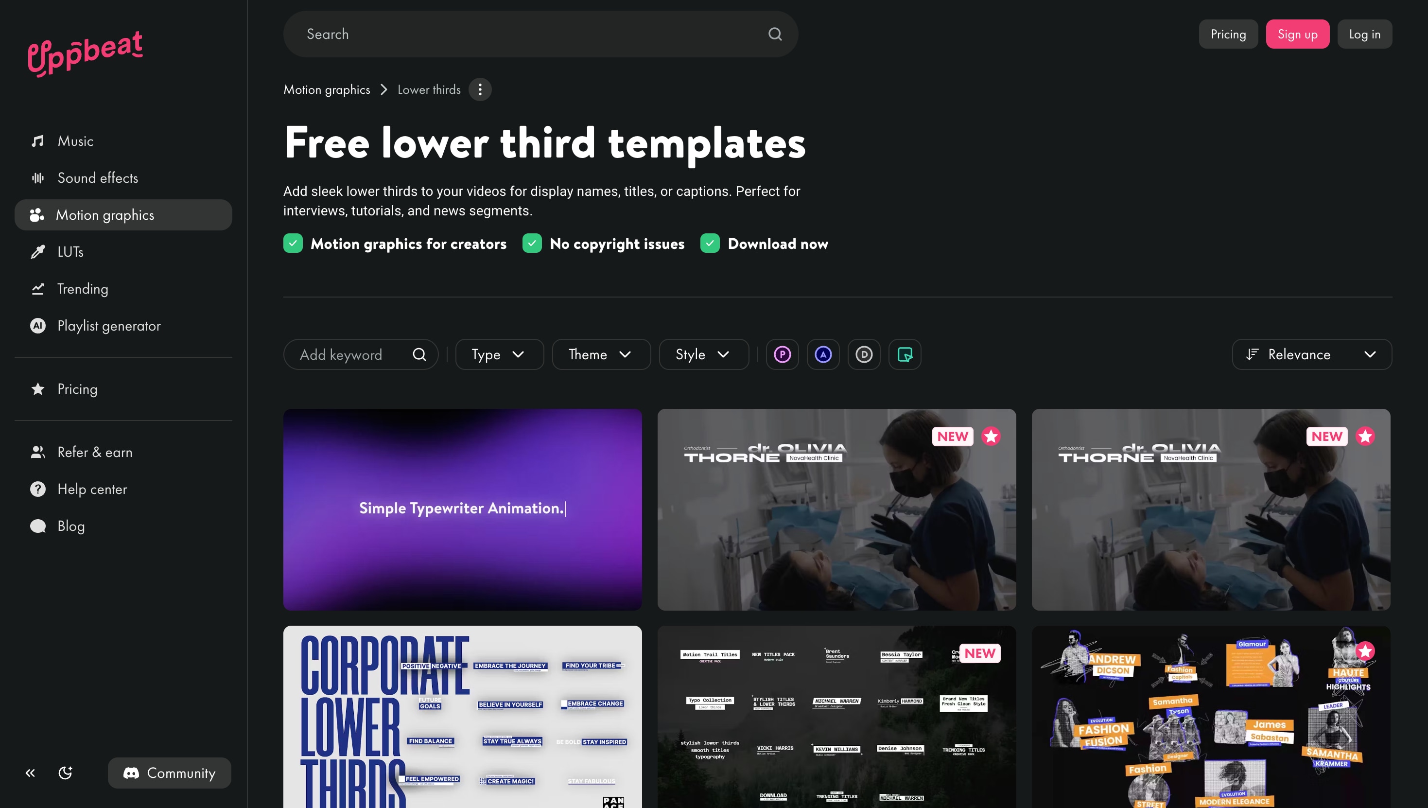 uppbeat lower thirds