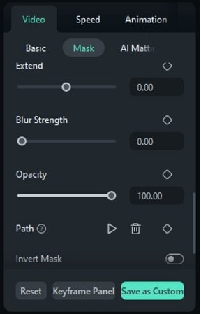 modify mask settings