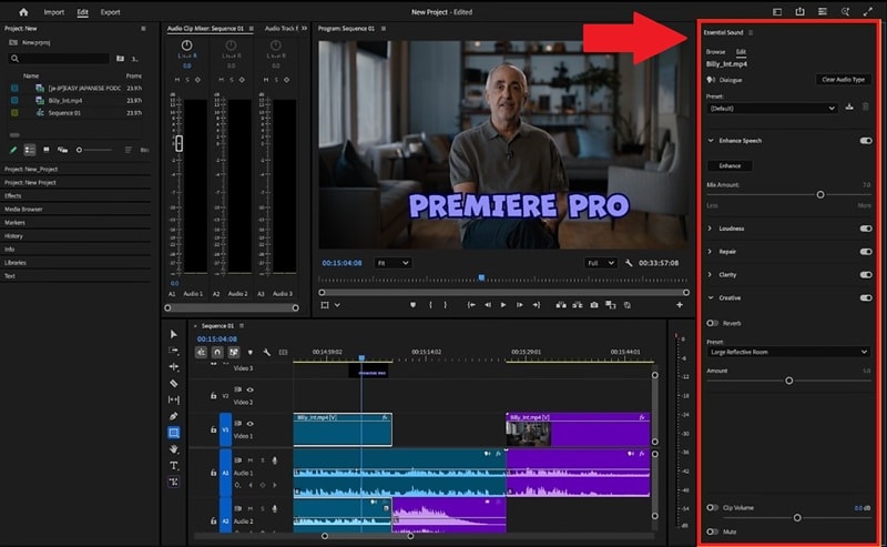 premiere pro essential sound panel