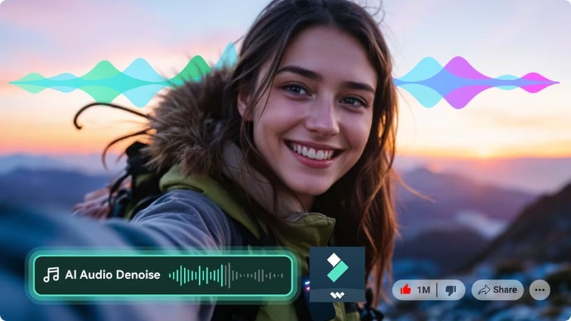 filmora ai audio denoise feature