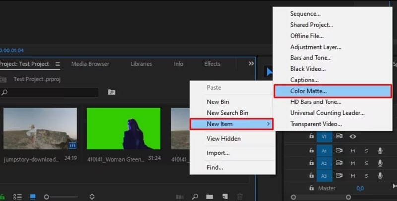 find the color matte option