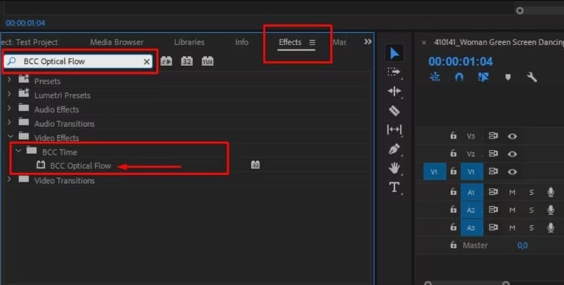 find the bcc optical flow