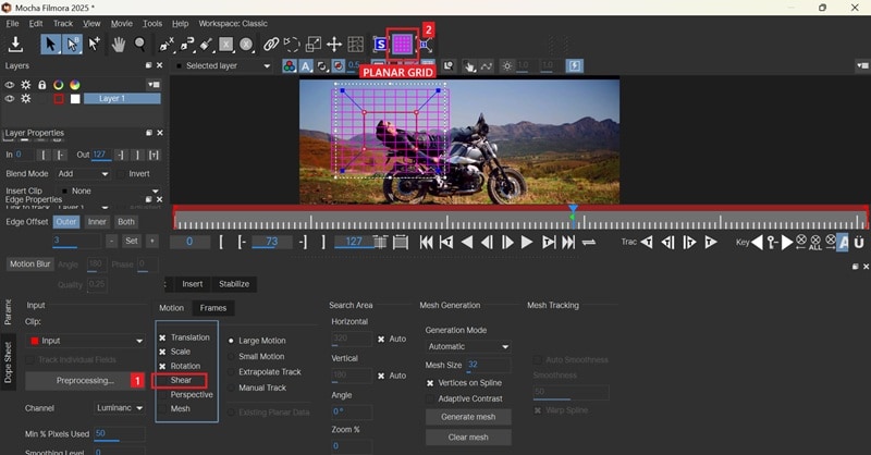 uncheck the sheer setting