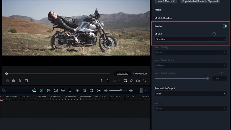 render filmora mocha for stabilization