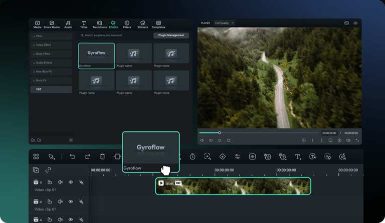 aplicar efeito gyroflow no vídeo