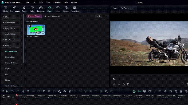use mocha filmora to stabilize video