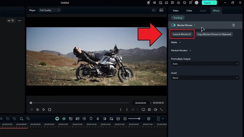 select launch mocha ui