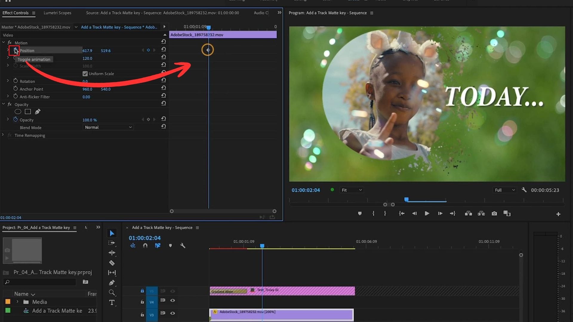 add the first keyframe