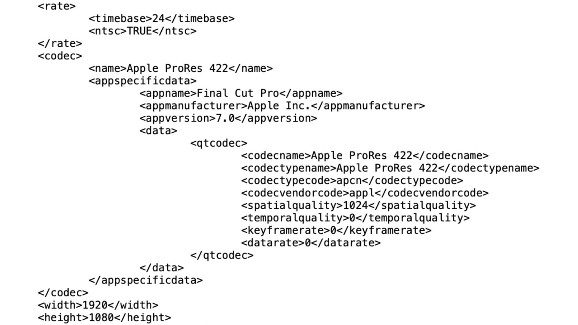 what is included in xml file
