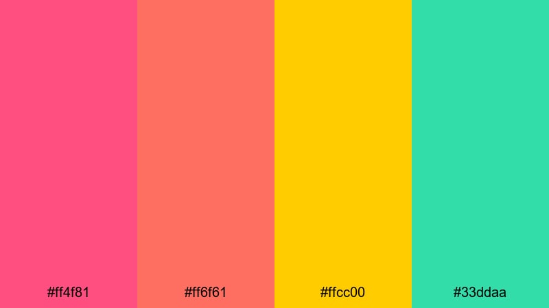 prism pop blast gradient color palette with hex codes