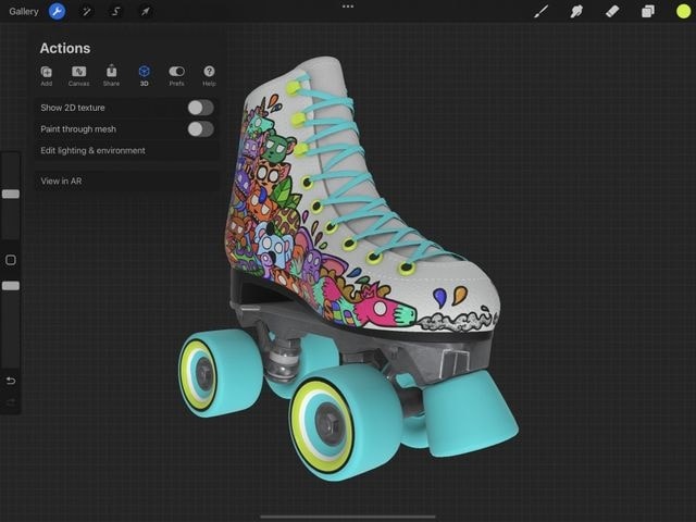 procreate 3d model support