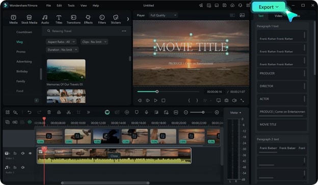 customize and export video