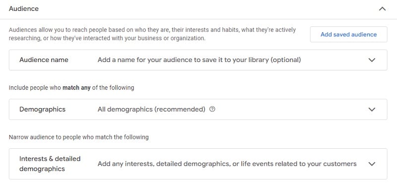 define audience and targeting