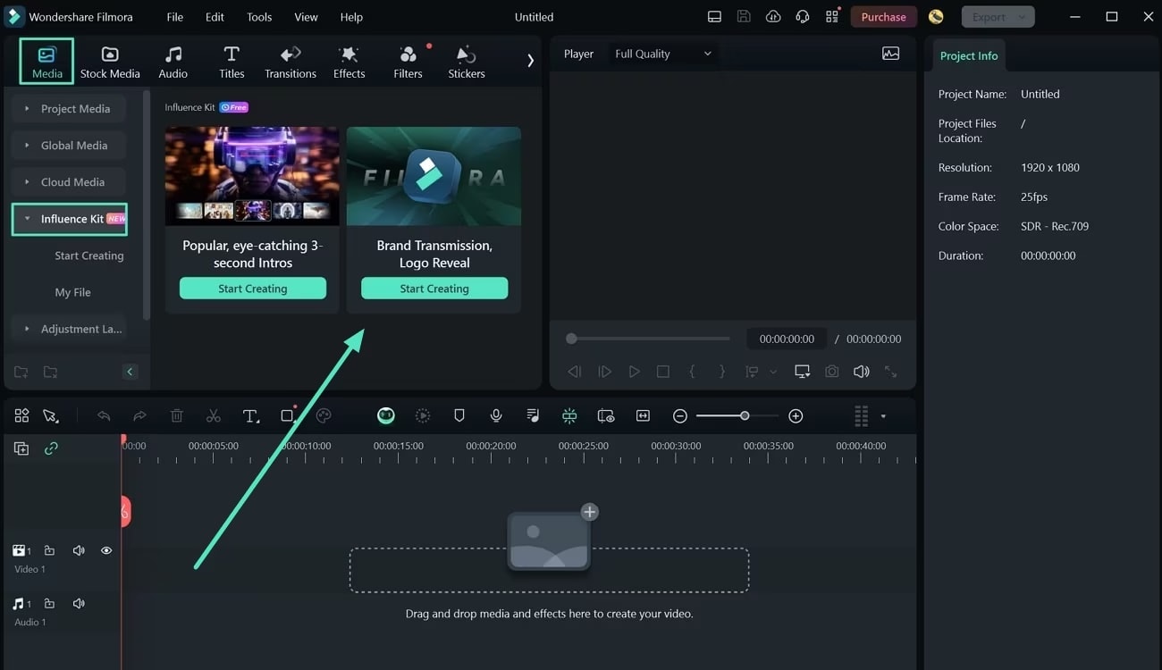 select logo reveal feature in filmora
