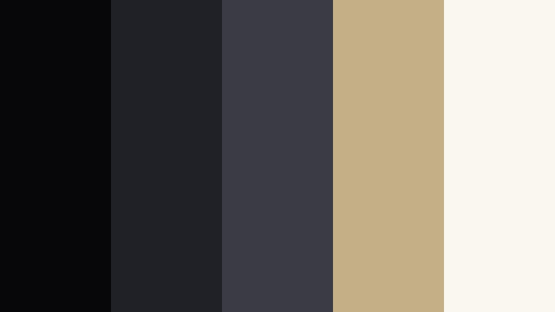projector room grain moody frame black color palette with hex codes