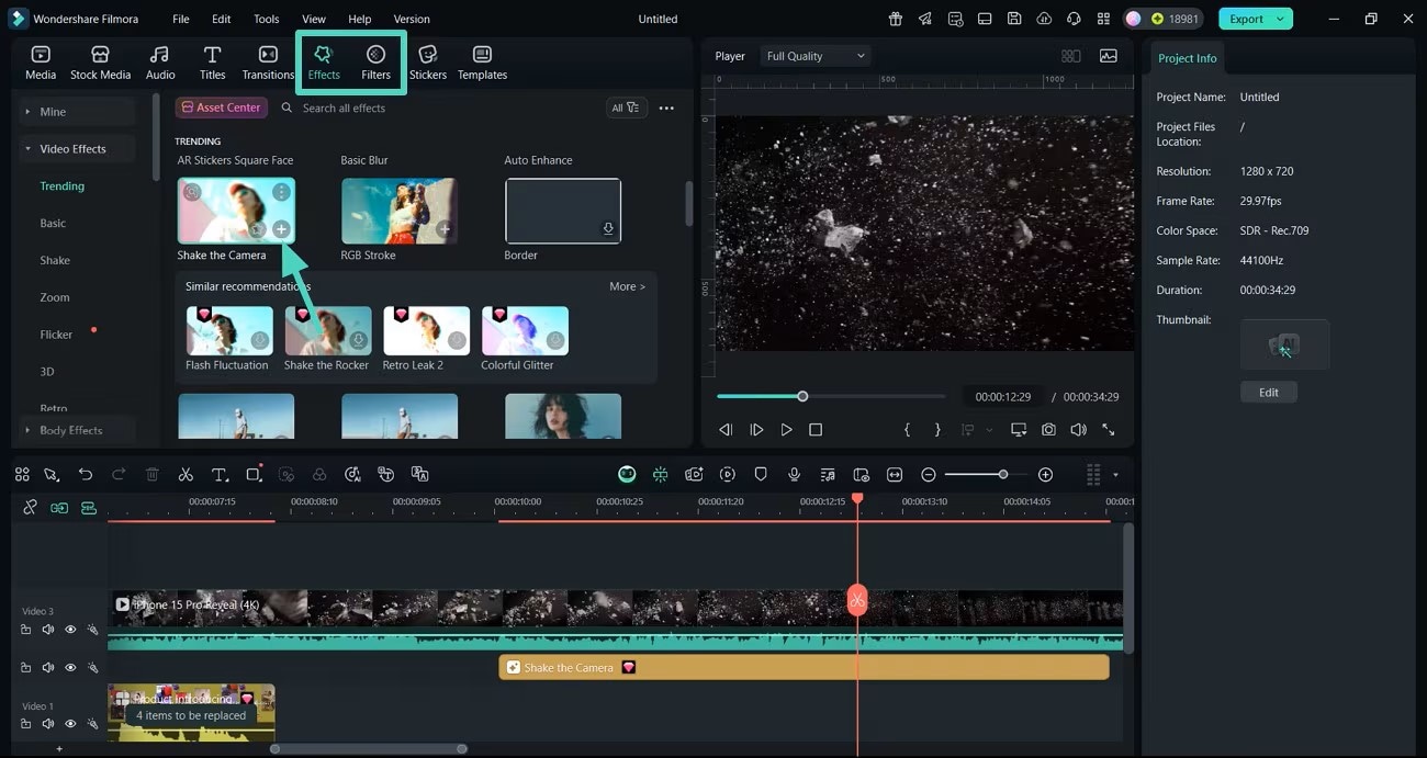 Customizing promo video in Filmora.