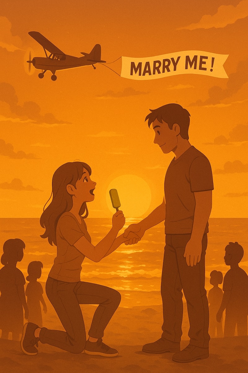 ai image woman proposing to man