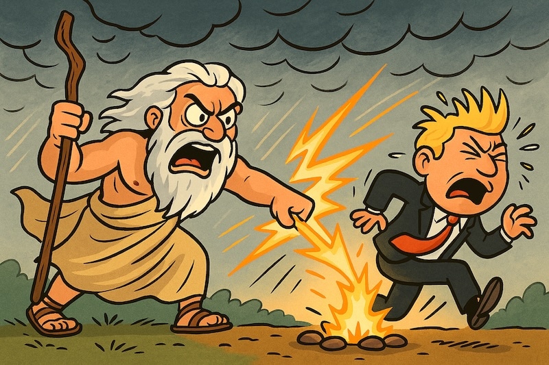 ai image of angry zeus
