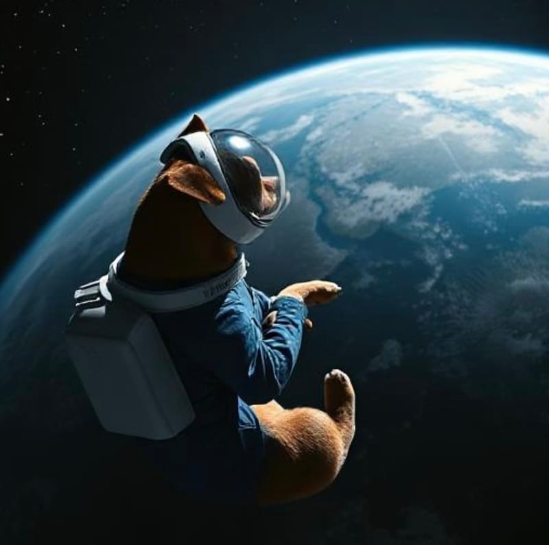 ai image of space dog