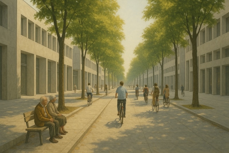 ai image of minimalist townscape