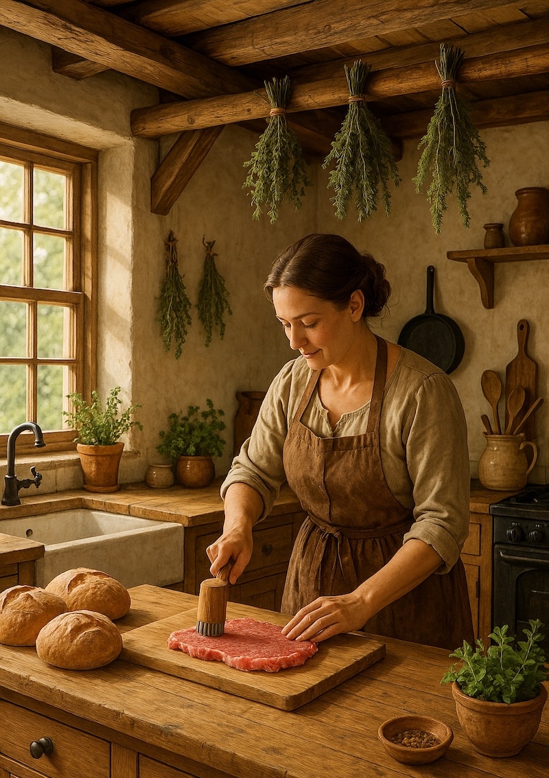 ai image of farmhouse woman in kitchen