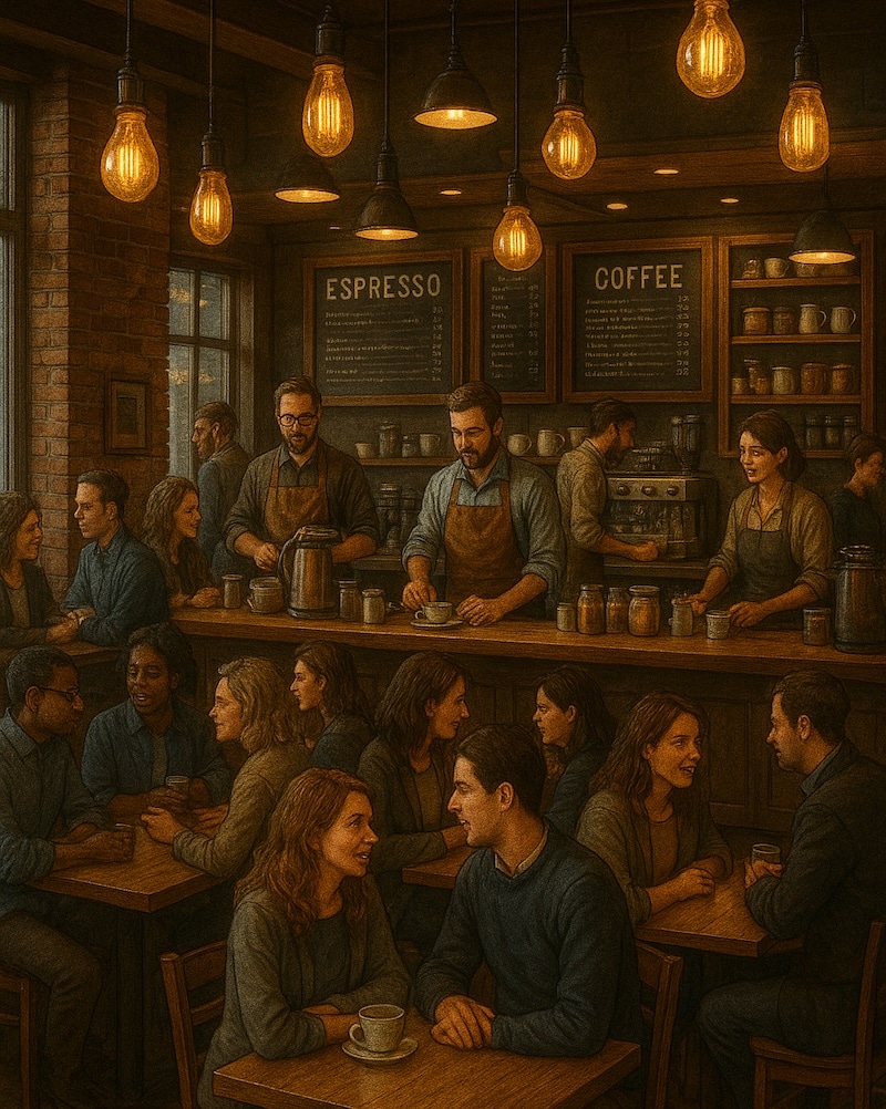 ai image of cozy coffee shop