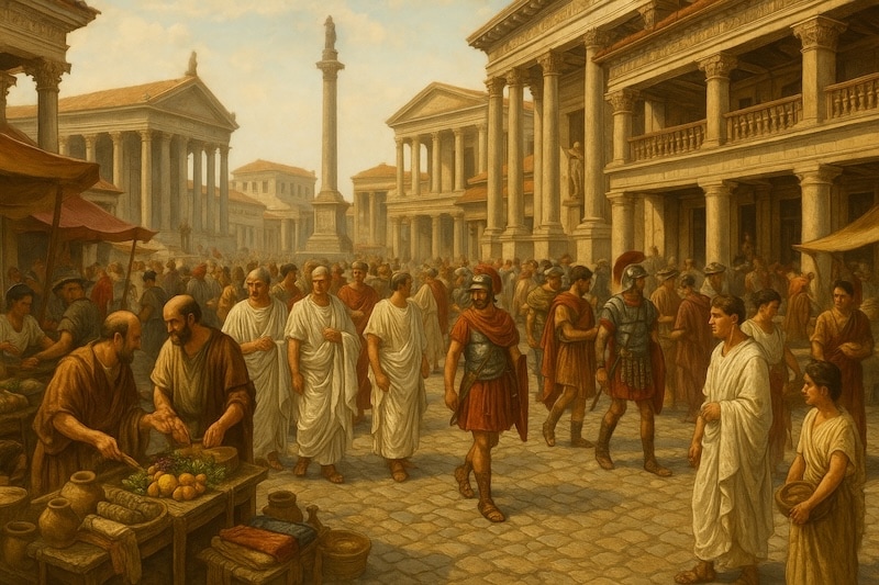 ai image of roman market
