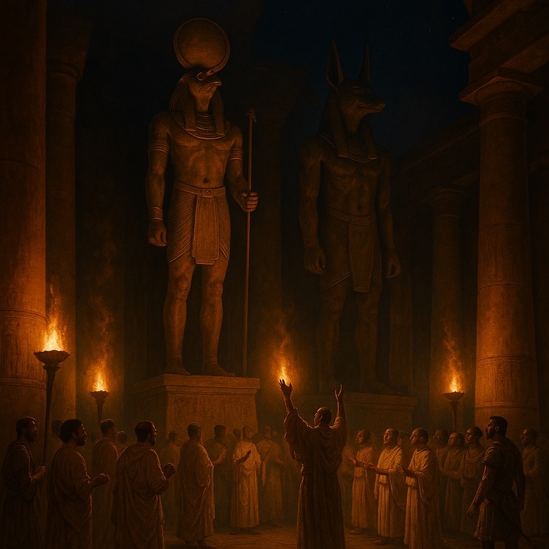 ai image of Egyptian prayer scene