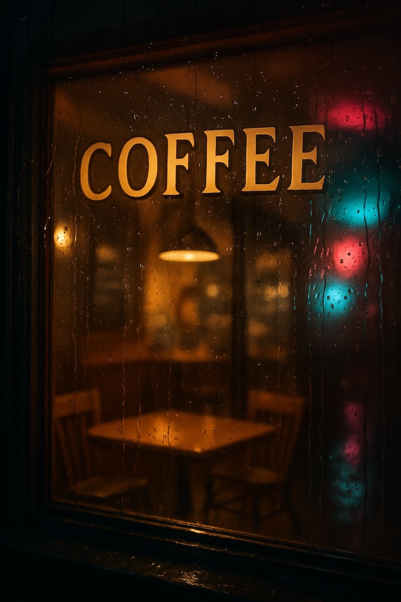 ai image coffee shop window wallpaper
