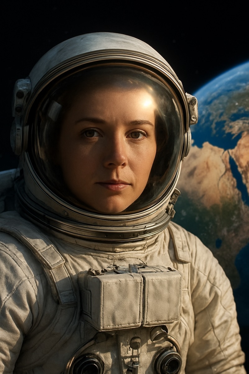ai portrait of astronaut in space