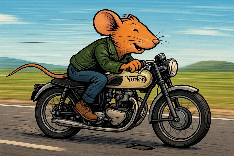 ai image of mouse on bike