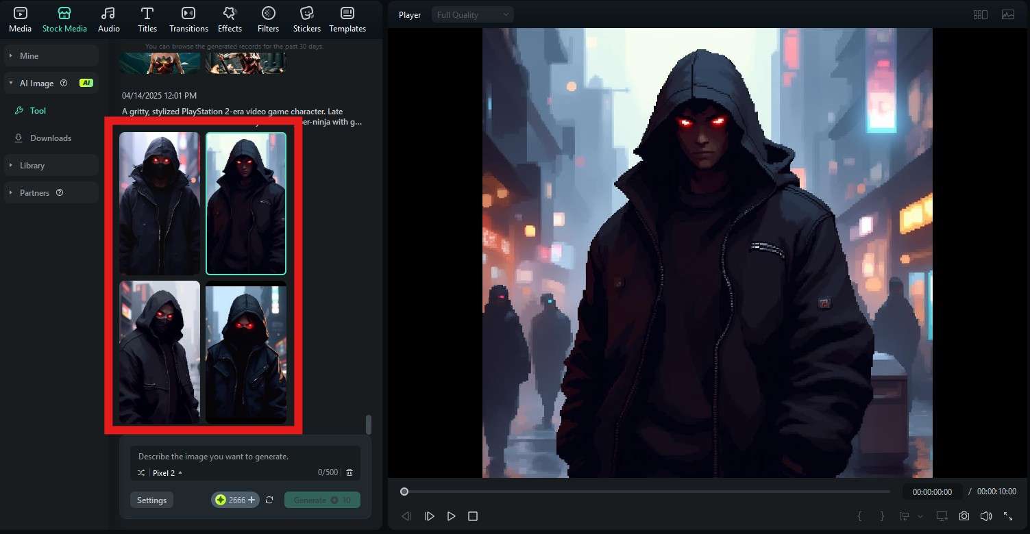 generate ai image using filmora desktop