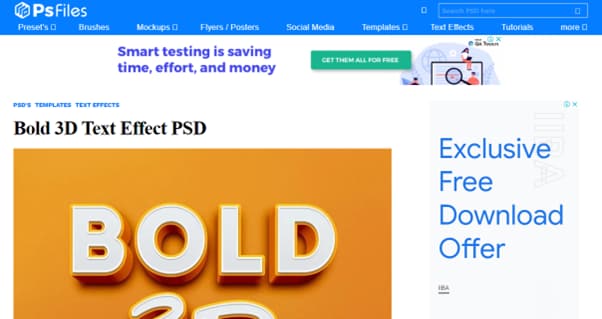 psfiles untuk teks 3d dalam format psd