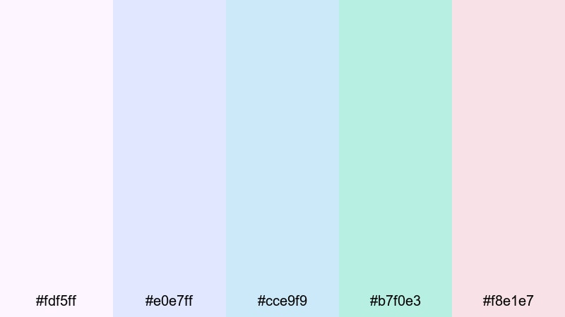 puddle jumping pastels rainy day color palette with hex codes