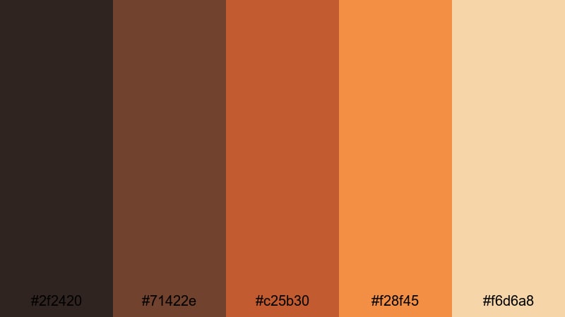 pumpkin spice cinema autumn color palette with hex codes