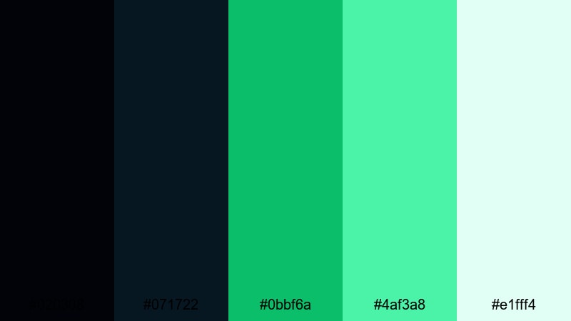 quantum radar sweep black green color palette with hex codes