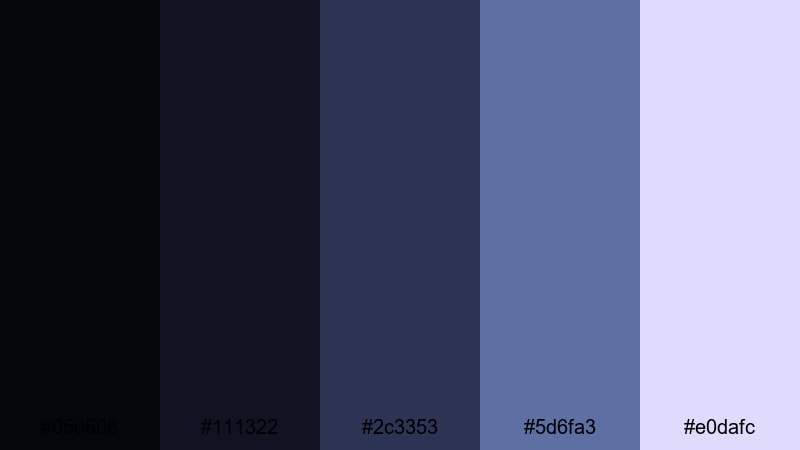 quantum starfield noir galaxy color palette with hex codes