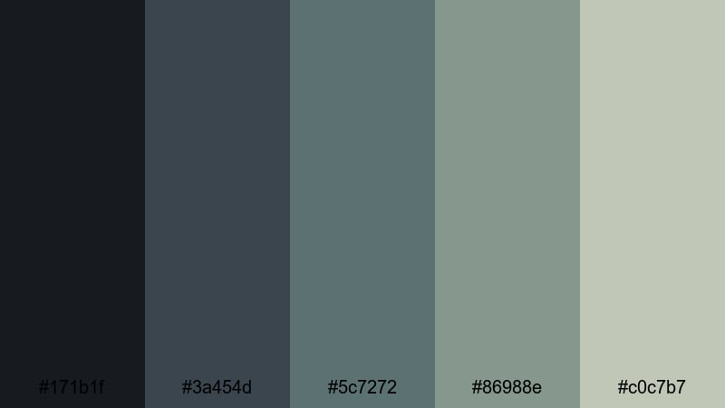 quarantined city block zombie apocalypse color palette with hex codes