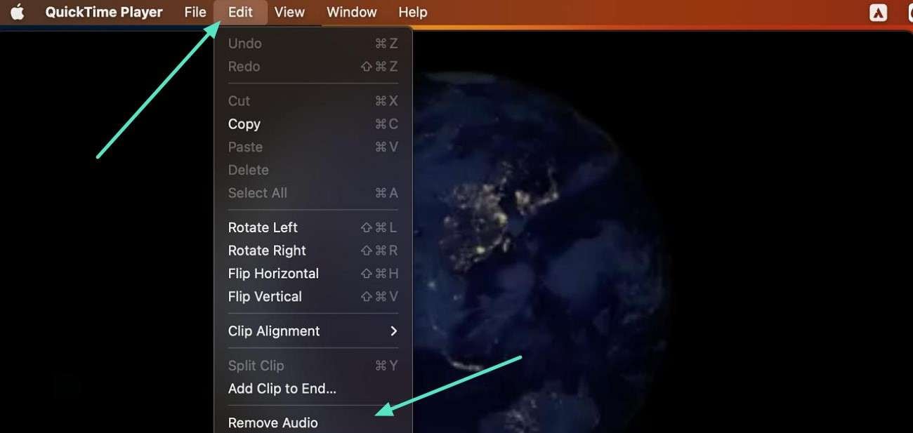 remove audio from quicktime video