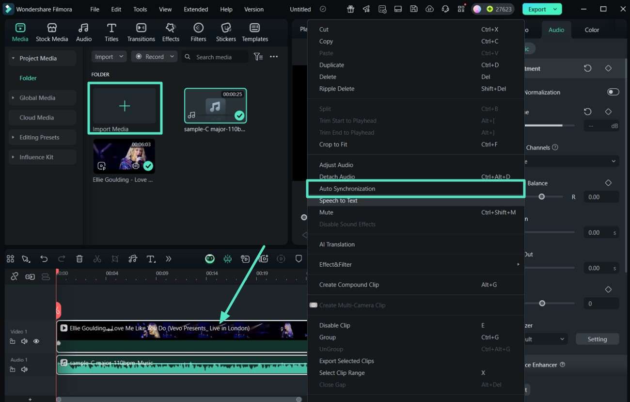 audio to video auto synchronization