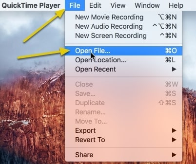 Open File on QuickTime