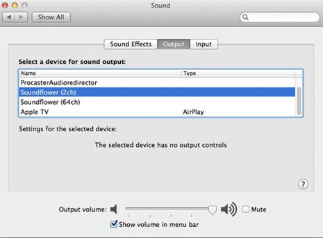 mac sound output for one app