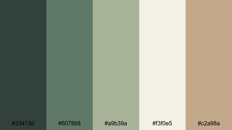 quiet afternoon stacks library color palette with hex codes