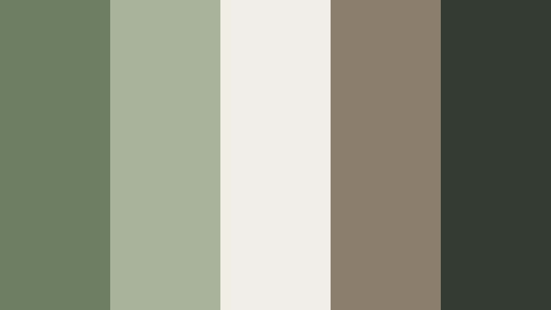 quiet cabin retreat soft moss green color palette with hex codes