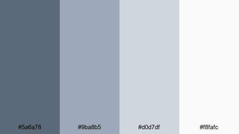 quiet coastal window gray blue color palette with hex codes